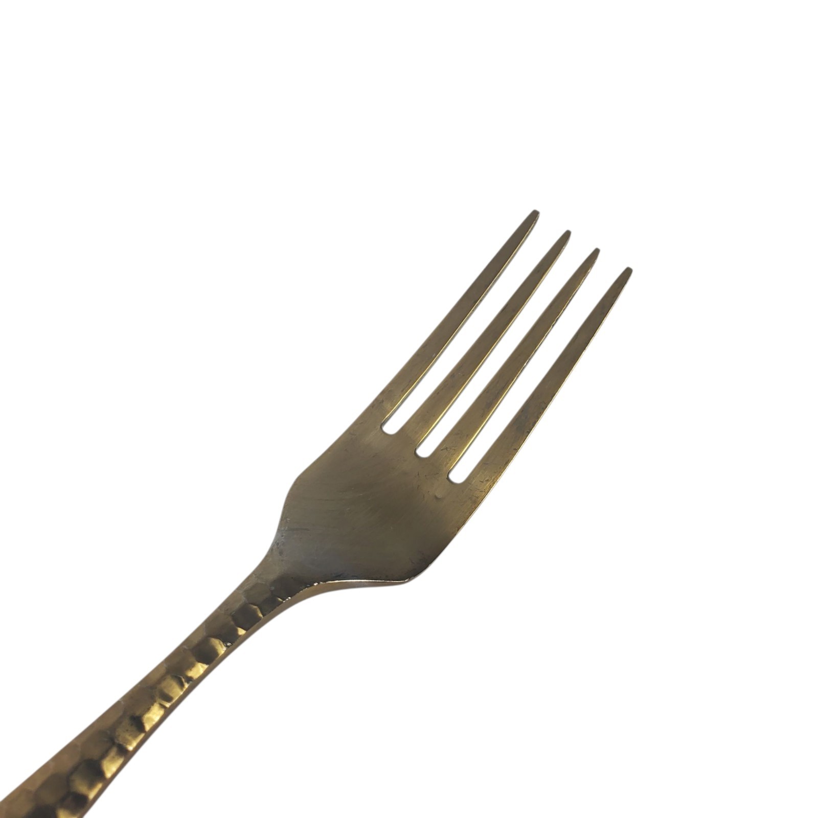 Fortessa Lucca 10-Piece Faceted Gold Flatware Set Scuffs