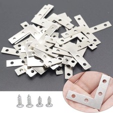 40 PCS Silver L Corner Brackets 1.5x1.5 Inch Small Decorative Iron Braces