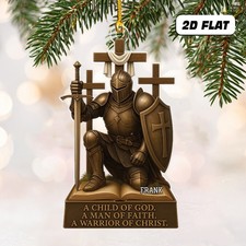 Custom Armor Of God Ornament Christmas Warrior Of Christ Ornament 2D Flat Not 3D