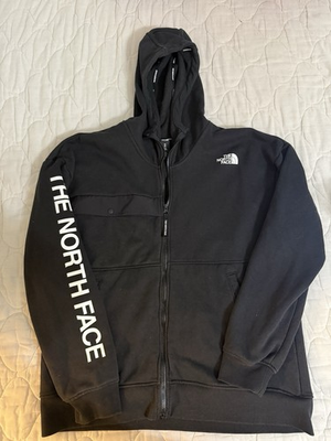 #ad #ad The North Face Jacket Mens Medium Black Hooded Outdoor Full Zip Adult $20.00