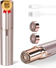 Painless Facial Hair Remover for Women Rechargeable with 2 Replacement Heads