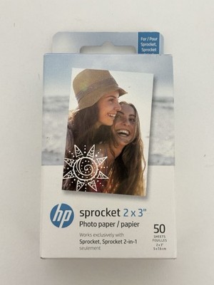 NEW HP Sprocket Zink Photo Paper 2x3'' for HP Sprocket Photo Printers, 50 Sheets