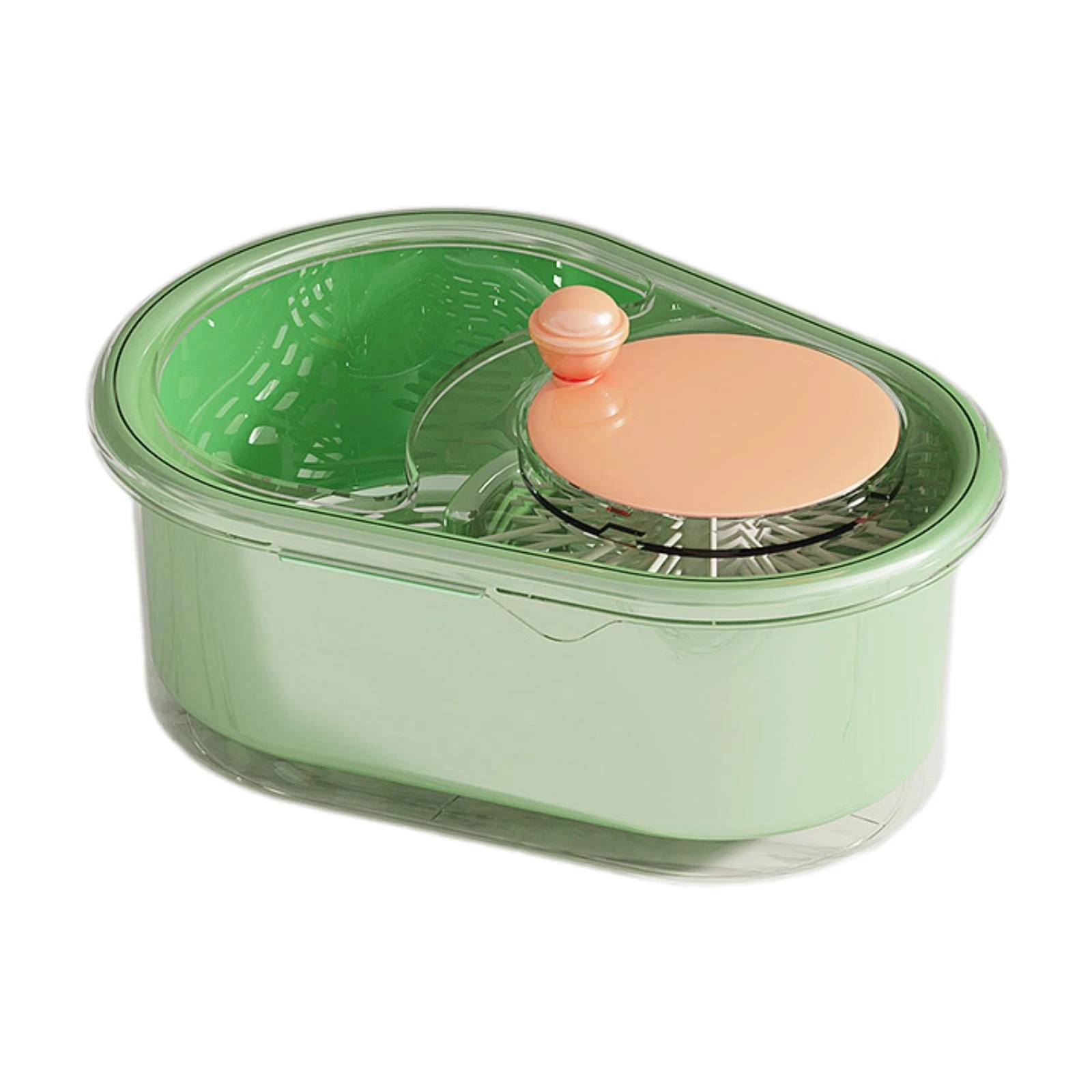 Hand Crank Fruit Washer Rotating Fruit Washing Bowl Anti Slip Base with Lid Self