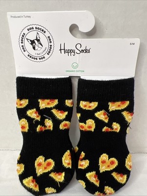 Happy Socks Dog Puppy PET Socks 1 set/4 Paws Size S/M Grippy bottom Cotton Heart