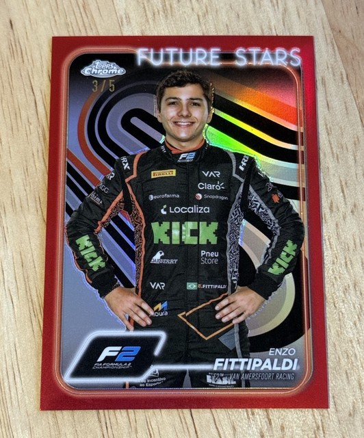 2024 Topps Chrome Formula 1 Enzo Fittipaldi F2 Portrait F1 Red Refractor /5 SSP
