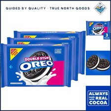 OREO Double Stuf Chocolate Sandwich Cookies, Family Size, 3 Pack, 60Oz
