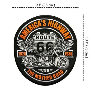 Highway Route 66 The Mother Large Embroidered Patch Biker Motorcycle Sew Iron On
