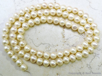 Natural Fresh Water Pearl 5-5.5mm Round Beads 16''str - A++ Quality