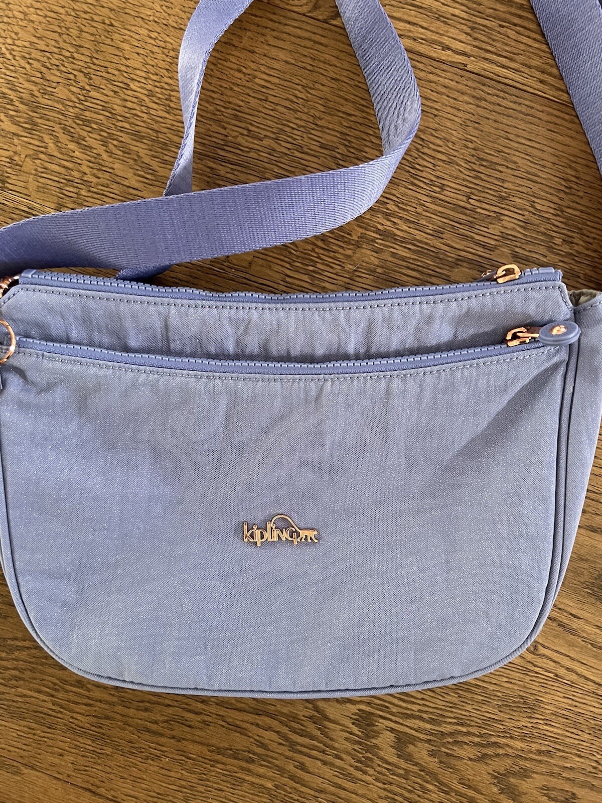 Kipling Zaina Crossbody Bag In Glitter Lilac With Gold Toned Hardware eBay