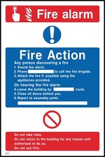 Fire Alarm Fire Action Sign or Sticker - All Material & Size options (FA4)