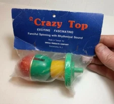 Vintage Crazy Top Spinning Toy w Sound  Omega Products Succasunna NJ Rare MIP