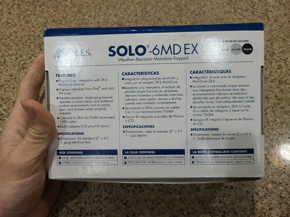 Niles Solo-6MD EX Weather Resistant Metadata Keypad For ZR-6 Receiver 3 Colr Kit - Image 2 of 4