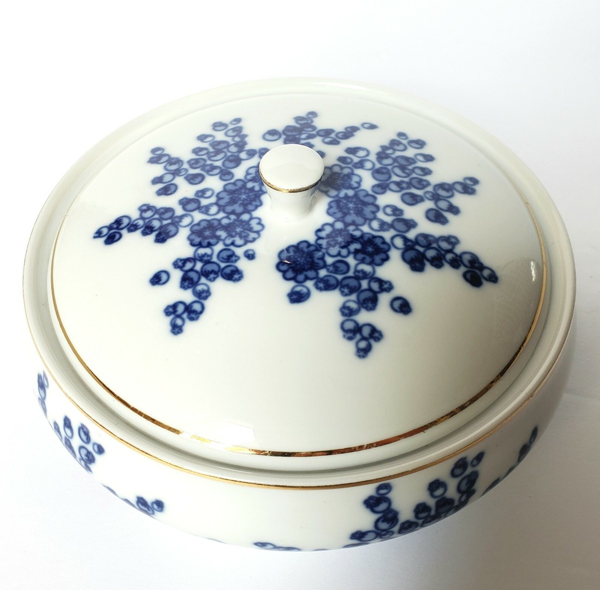 ホロハーザ（Hollóháza） Vintage Hungary Hungarian Porcelain Hollohaza Blue White Floral