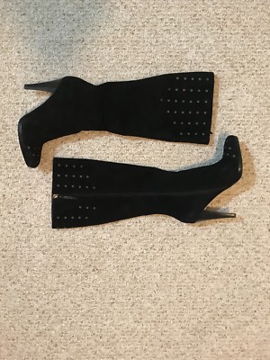 Calvin Klein Sable Suede High Heel Boot with Rivets - 9M