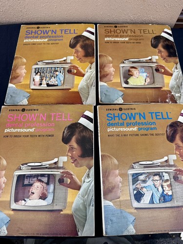 1965 GE Show'N Tell Picturesound Program Record FilmStrip Dental Care Lot of 4