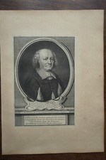 PIERRE D'HOZIER..... A Paris , Desrochers. portrait. Original 18th century engraving. D