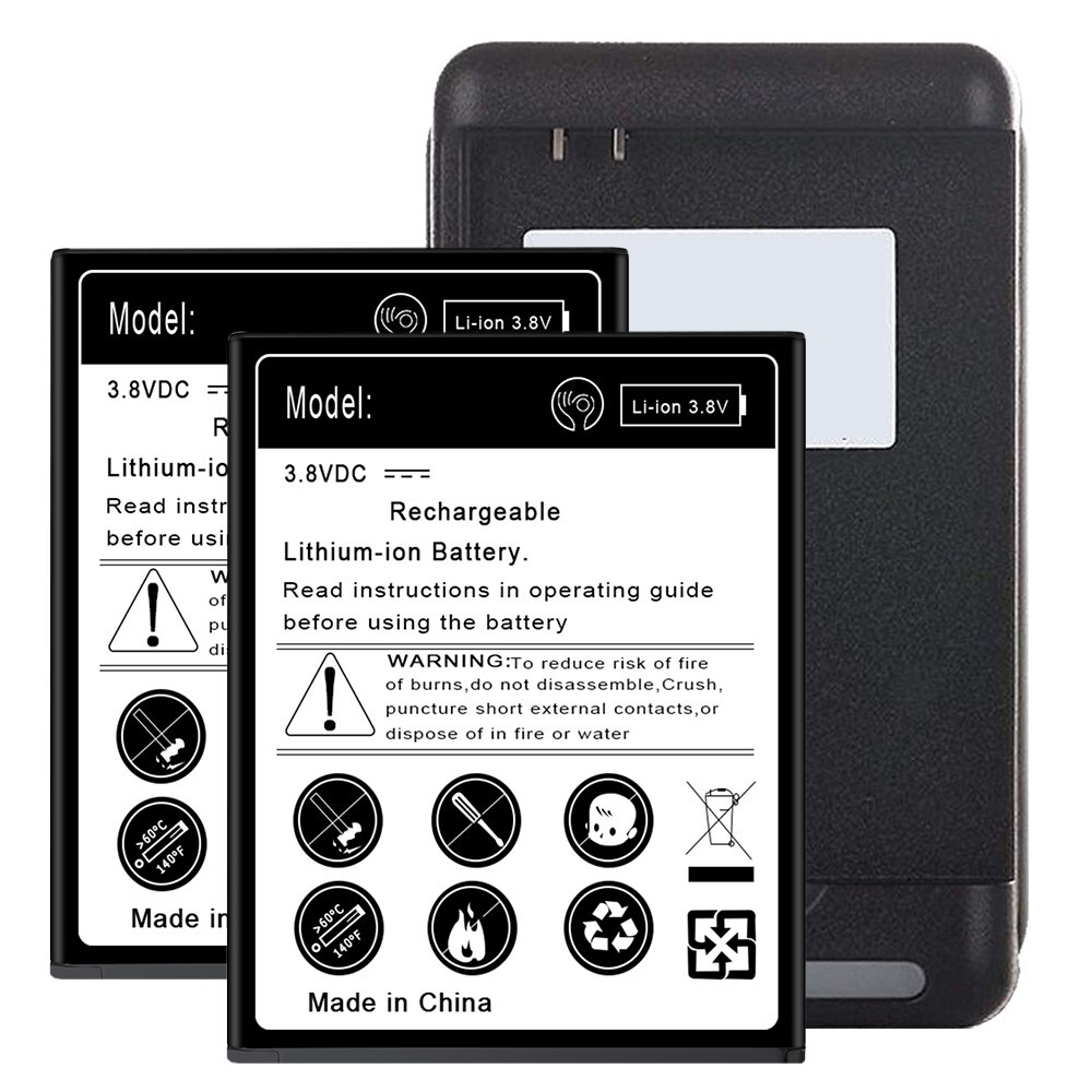 Long Life 2x 5250mAh Battery Rapid Charger for Samsung Galaxy Axiom SCH-R830 US