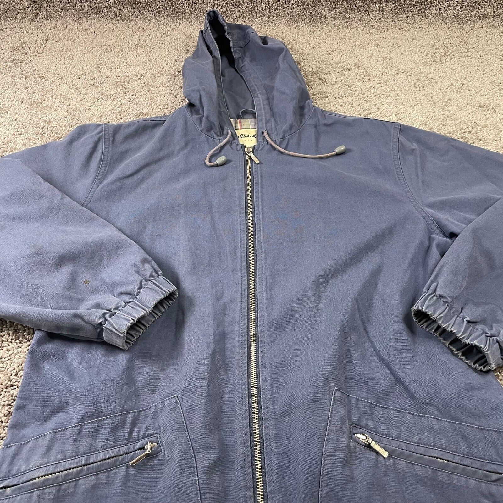 Vintage Eddie Bauer Made in USA Fleece Lined Blue - Depop