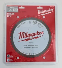 Milwaukee 48-40-4255 9" X 48Tooth Saw Blade 1In. Arbor Cutting Aluminum & Steel