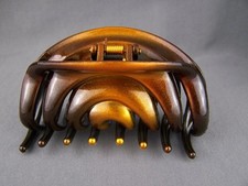 Orange Black ombre metallic plastic BIG hair clip claw clamp 3.75" long
