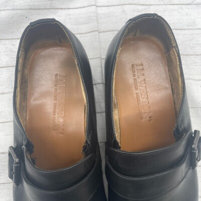 J.M. Weston Black Single Monk Strap Leather Mens Dress Shoes  display picture 1