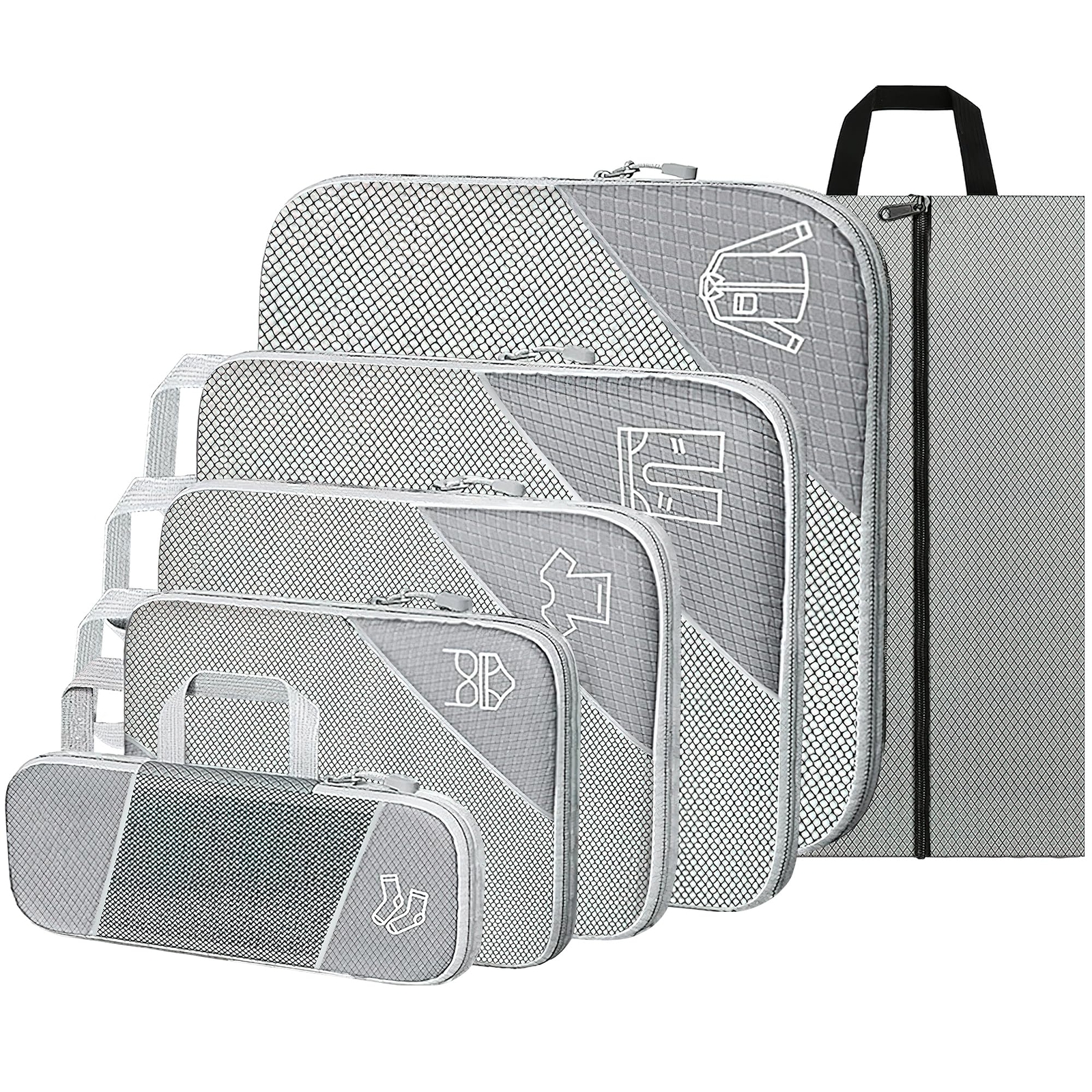 Compression Packing Cubes for Travel, 6 Set Packing Cubes for Travel Essentia...