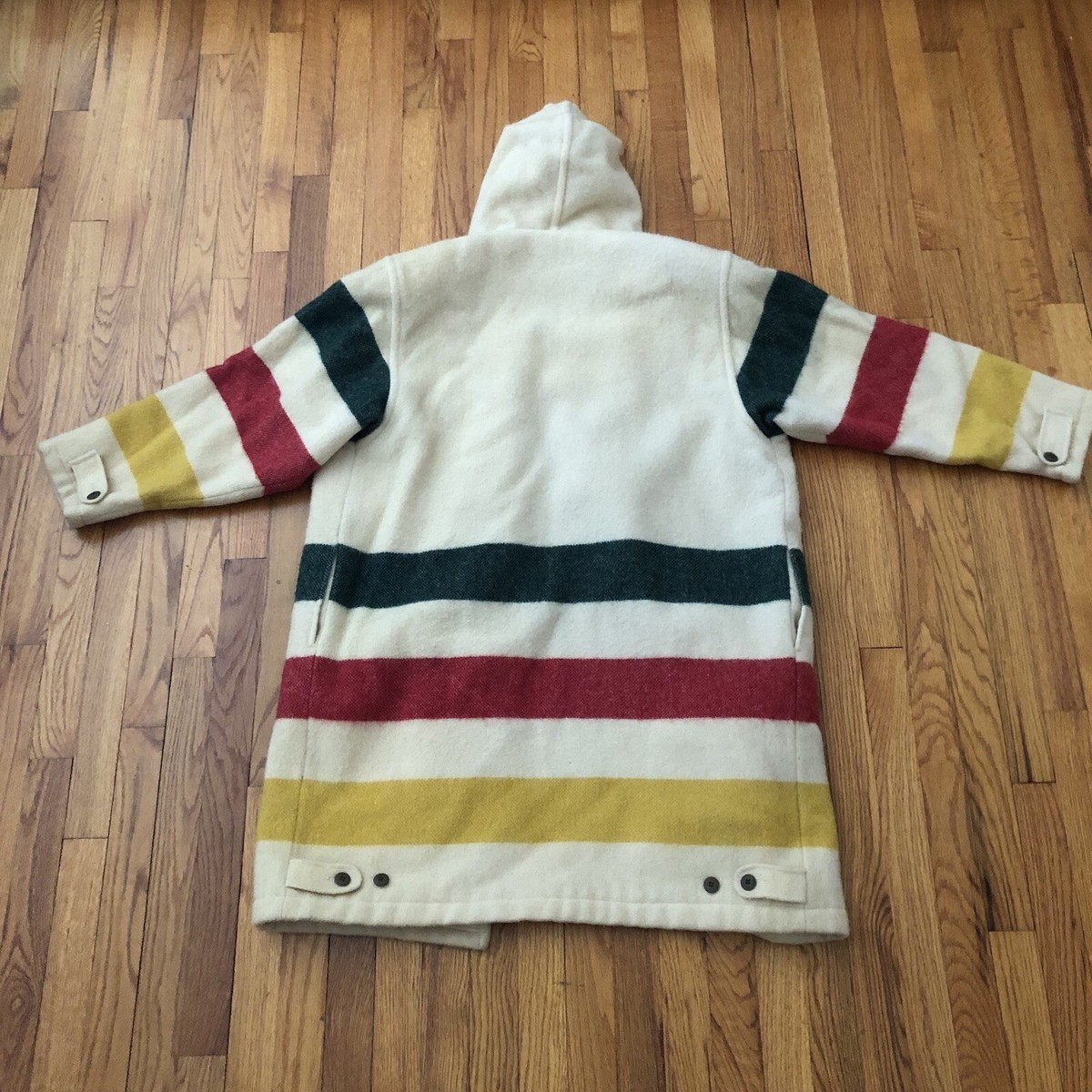 RARE VINTAGE WOOLRICH HOODED JACKET COAT RED GREEN YELLOW