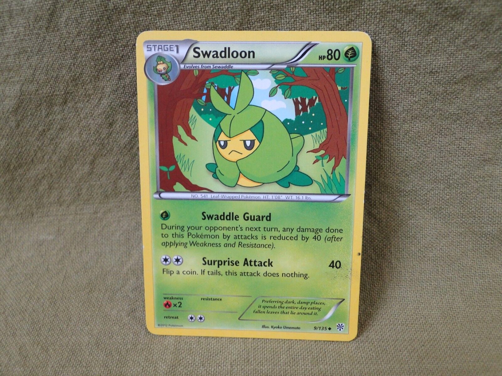Pokemon Trading Card - Plasma Storm: Swadloon 9/135