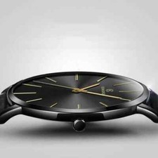 Men Trendy Ultra Thin Minimalist Watch Slim L...