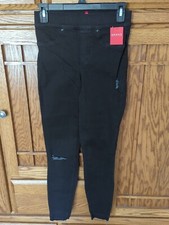 Women's NWT SPANX Black Distressed Denim Leggings Sz. XS