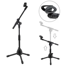 Portable Tripod Mic Stand Heavy Duty Adjustable Holder Floor Microphone Boom Arm
