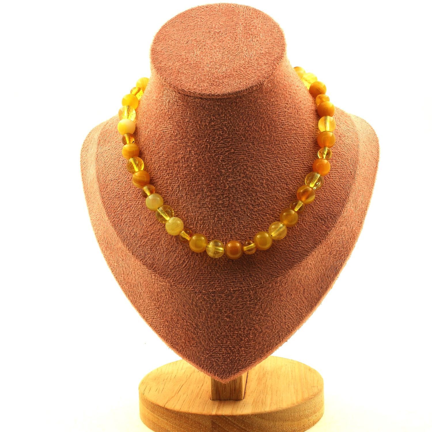 Collier ambre véritable Baltique et pierres de citrine, un cadeau d'anniversaire mémorable