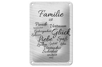 Blechschild Spruch 20X30 Cm Familie Ist Freude Vertrauen GlüCk Spaß Deko Schild