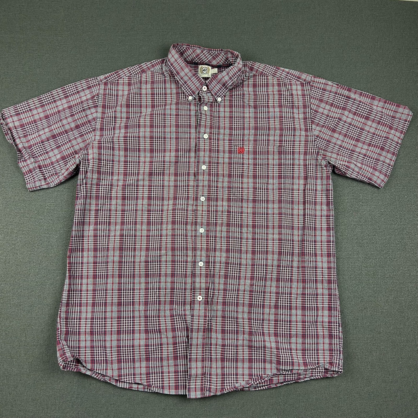 Cinch Shirt Mens XXL Purple Short Sleeve Plaid Button Down Western Rodeo Cowboy