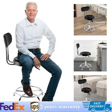 Work Shop Stool Bench Hydraulic Chair Bar Garage Adjustable With Back Footrest