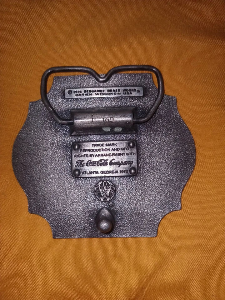 1976 Boy & Dog Going Fishing Coca Cola Belt Buckle By BERGAMOT Brass Works - Image 3 of 3