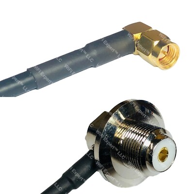 LMR240 SMA MALE ANGLE to UHF Female Angle Bulkhead Coax RF Cable USA-Ship Lot