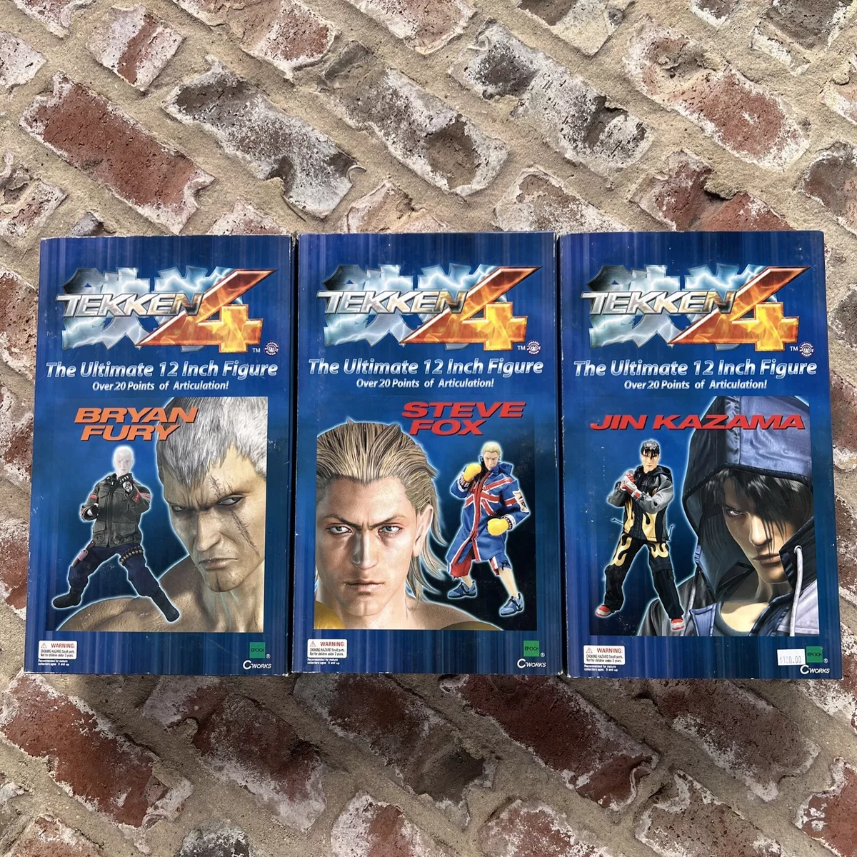 Tekken 4 STEVE FOX, JIN KAZAMA, BRYAN FURY 12 Figure Epoch CWorks Namco