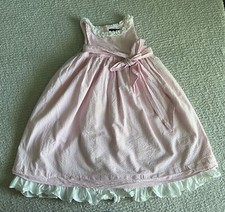 Ralph Lauren Dress Girls Sz 6 Pink Stripe Seersucker Preppy Lined Sleeveless