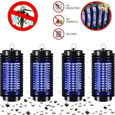 1~4PCS Electric Mosquito Insect Zapper Fly Bug Killer Trap LED Lamp Pest Control