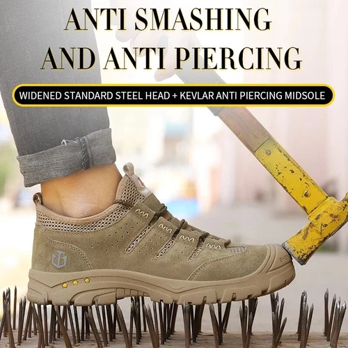 Herren Sicherheit Stahlkappe Schuhe Pannensicher Arbeitsstiefel Unverwüstliche Schuhe - Bild 4 von 16