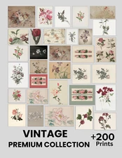 Botanical Flowers Printable, Gallery Wall Art Set Of +200 Vintage Floral Prints