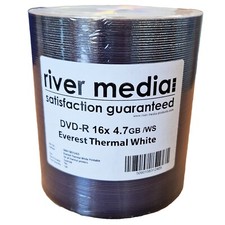100 x RIVER DVD-R 4.7GB 16x White Thermal Full Face Rimage Compatible