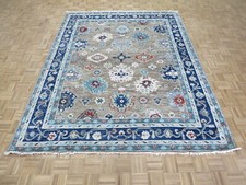 7'11 x 10'3 Hand Knotted Brown Colorful Oushak Oriental Rug G12261