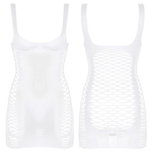 US Women Sexy Fishnet Hollow Out Mini Dress Sleeveless Babydoll Dresses Clubwear - Picture 246 of 291