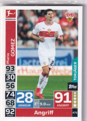 Match Attax Bundesliga 2018-19 No. 476 Mario Gomez Goal Scorer