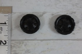 Lot of 2 K'nex Knex Black Thin Wheel Closed Center 25mm Replacements 91140CL