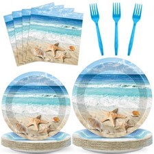 Beach Ocean Party Plates Napkins Summer Sea Birthday Tableware 96 PCS