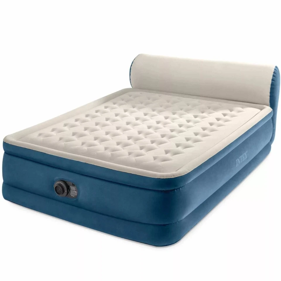 Intex Luftbett mit Pumpe Gästebett Bett Rückenlehne Luftmatratze 229x152x79 cm - Bild 2 von 4