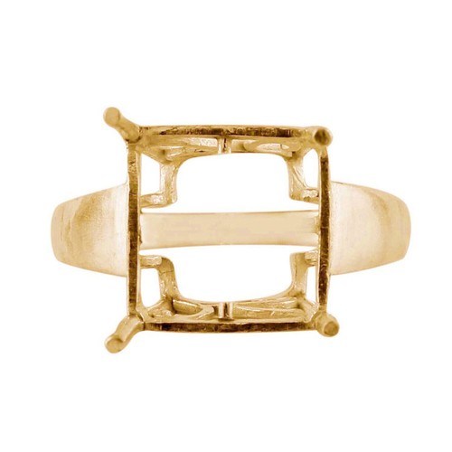 Semi Mount Square Oct 12 Faceted Cut Engagement Ring Sterling Silver